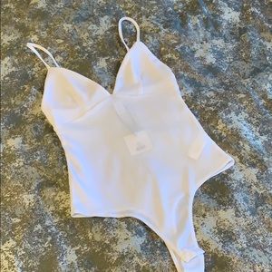 Sirens Revamped White Ribbed Bodysuit